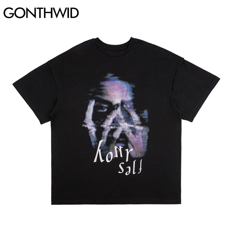 

Tees Shirts Hip Hop Rapper Print Short Sleeve Tshirts Streetwear Men Harajuku Fashion Casual Cotton Loose T-Shirt Tops 210602, Gray