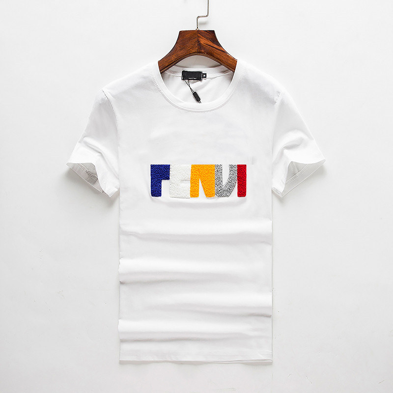 

Mens Designer T shirt European Eye Monster Contrast Patchwork Fashion T-shirt Casual Men Cotton Letter Tees, Black