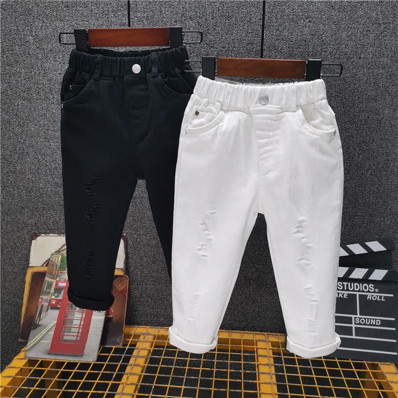 

Jeans Boys 'Jeans Edition White Broken Caverns Cowboy Trousers Kids 2021 Baby Boy Children's Denim Streetwear, Black