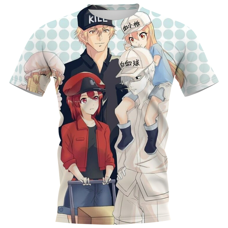 

CLOOCL Anime Cells At Work 3D Printed T-shirts Mens Casual Clothes Slim Short Sleeve T Shirts Teens Tops, #1