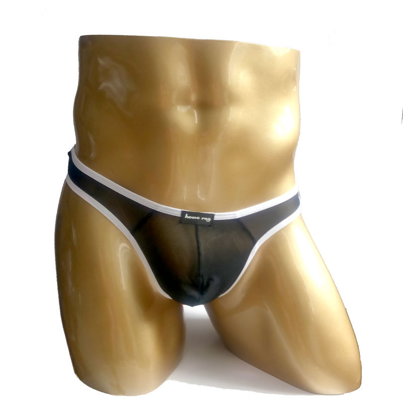 

Sexy Men Plus Size Mesh G-String Transprant Jockstrap Underwear U Convex Pouch Stripe Briefs Erotic Lingerie Gay Wear F9