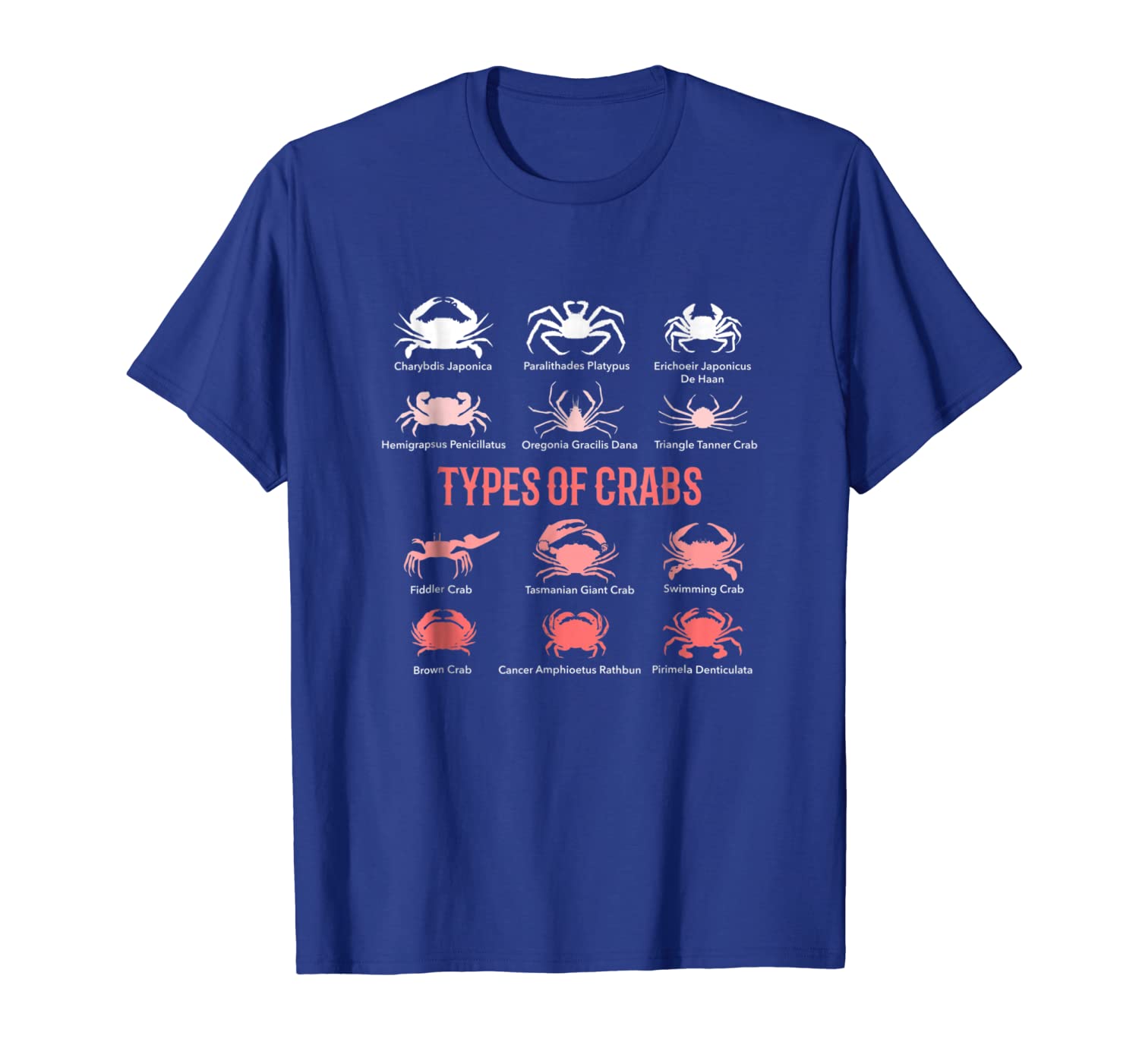 

marine biology t-shirt types of crabs ocean science, White;black