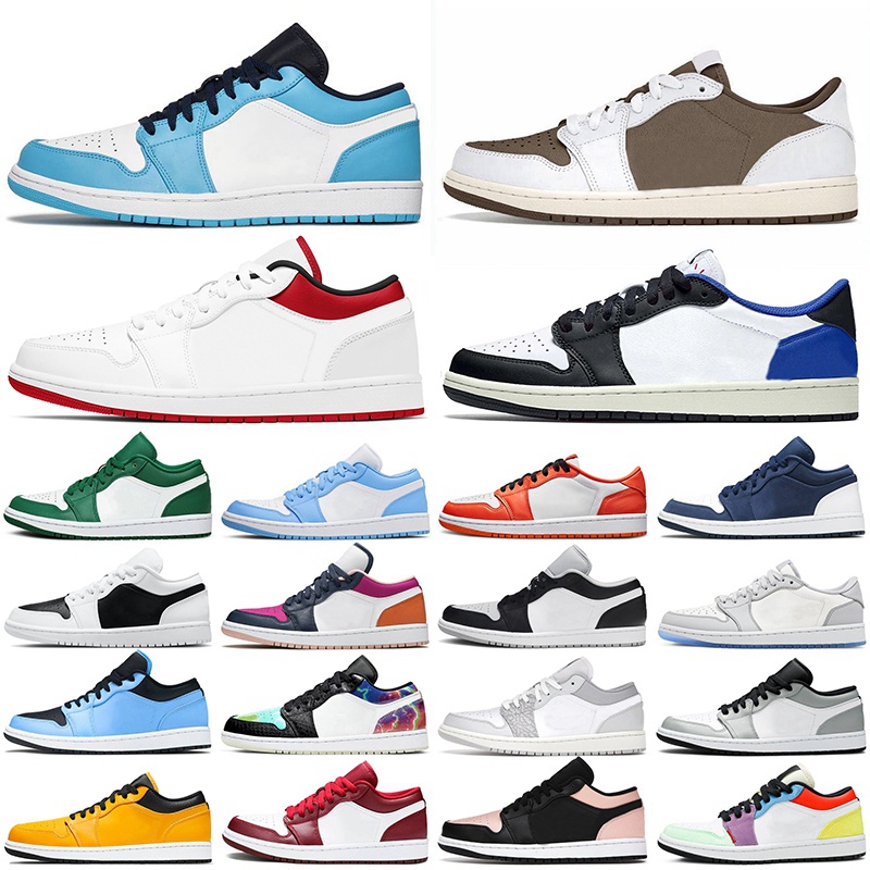 

TS x Fragment Jumpman 1 1s Low Basketball Shoes Mens Womens Paint Drip Galaxy Reverse Mocha Obsidian Court Purple UNC Pine Green Designer Sneakers Trainers 36-45, 36-45 metallic silver