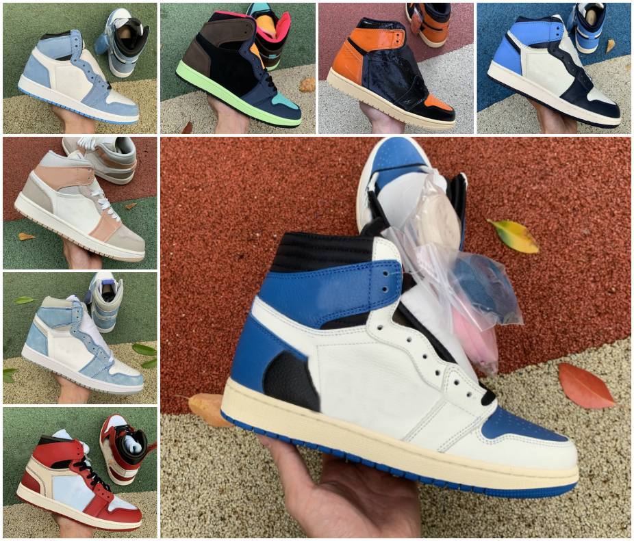 

High Quality 1 University Blue Hyper Royal Twist Chicago Basketball Shoes Men 1s Mid Milan Digital Pink Sail Light Blue UNC Patent Top 3 Bred Toe Court Purple Sneakers, A-jj01