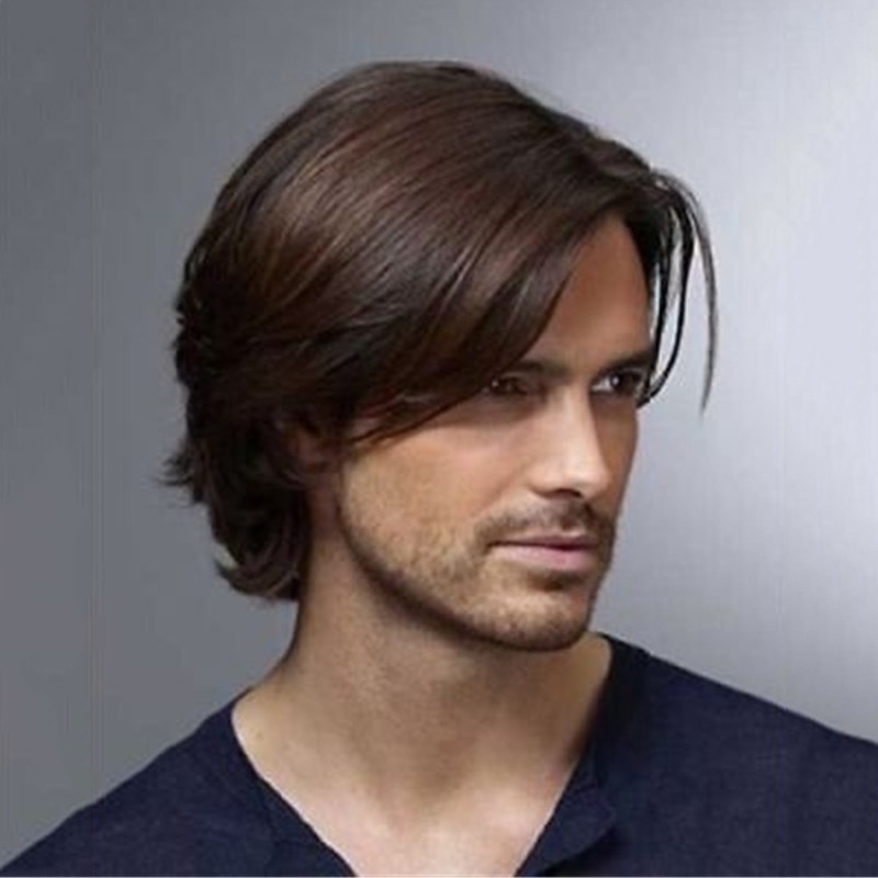 

men's Special short fashion dark brown wig, Picture color