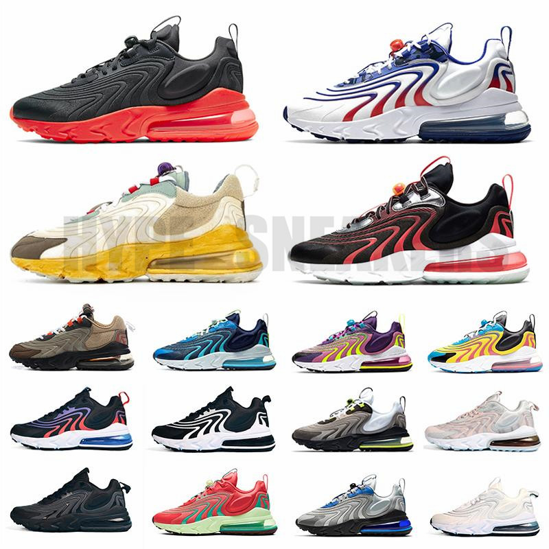 

USA bright orange 270 react eng mens running shoes aliens cactus trails core black neon eggplant 270s men women trainers sports sneakers WITH SOCKS TAGS, Box