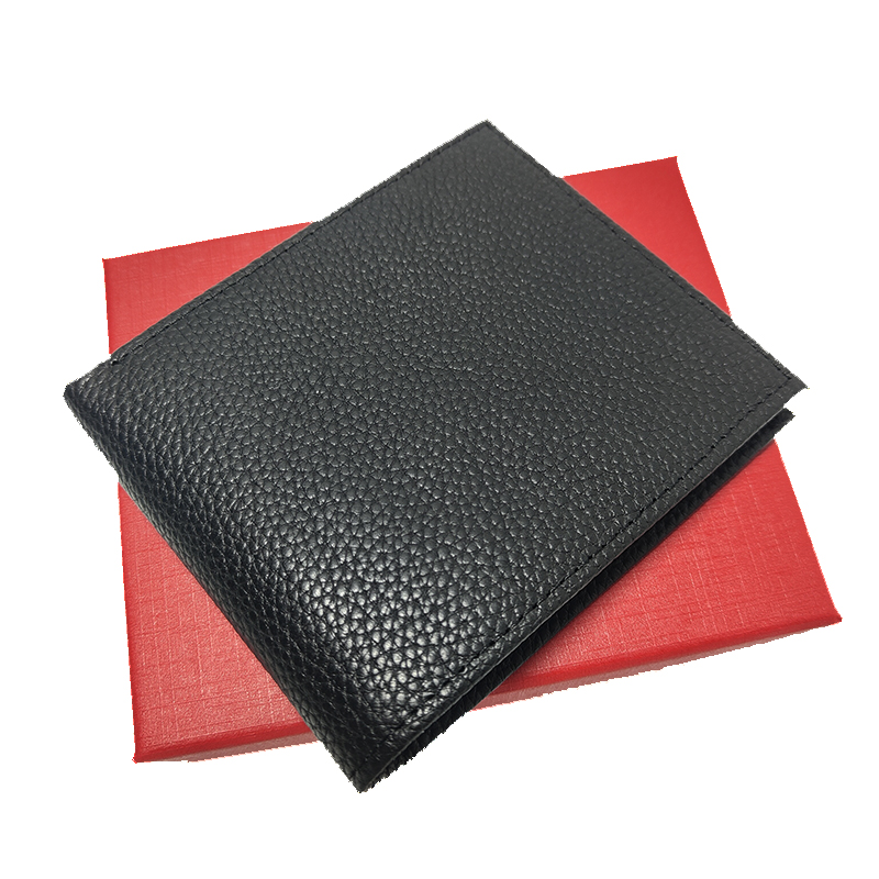 

Italy Cardholders Fashion purse Thin Cash Clips Mens Folding Coin Bags Soft Leather Matching Box Set