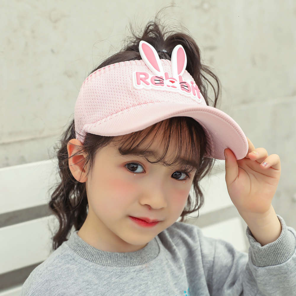 

Children's Hat Women's summer sunscreen open top hat outdoor baby ultraviolet sun boy's cap, Yellow