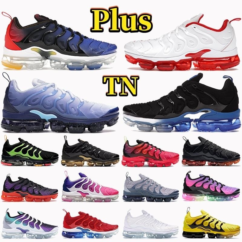 

TN Plus Men Women Running Shoes Big Size Atlanta Triple Black White Magic Platinum Midnight Navy DMP Mens Trainers Sports Sneakers 36-47 airs vapormaxs, 23