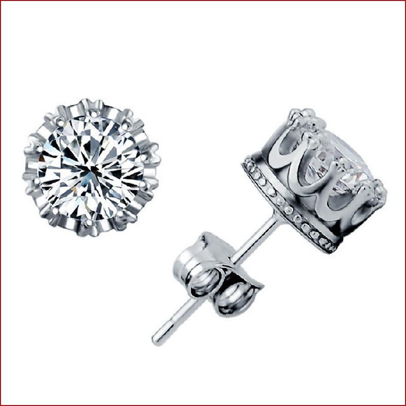 

New Crown Wedding Stud Earring 2021 New 925 Sterling Silver CZ Simulated Diamonds Engagement Beautiful Jewelry Crystal Ear Rings