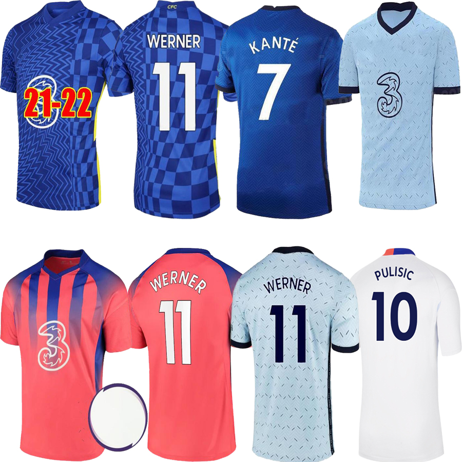 

CFC soccer jersey PULISIC ZIYECH HAVERTZ KANTE WERNER ABRAHAM CHILWELL MOUNT JORGINHO 2021 2022 GIROUD football shirt 20 21 22 home away thr, Black