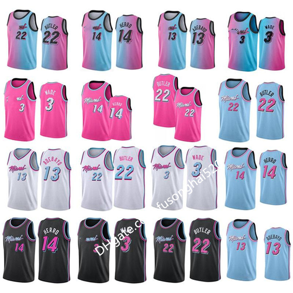 

2021 Vice Jersey Goran Bam Dragic Adebayo Dwyane 3 Wade Jimmy Tyler 22 Butler Herro Jerseys Duncan Nunn Robinson Fast delivery, Black;red