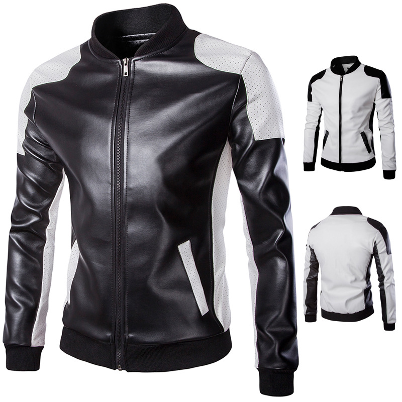 

Men's Jacket Fall Winter Regular Coat Zipper Waterproof Windproof Warm Sleeve Color Block Pocket White Black