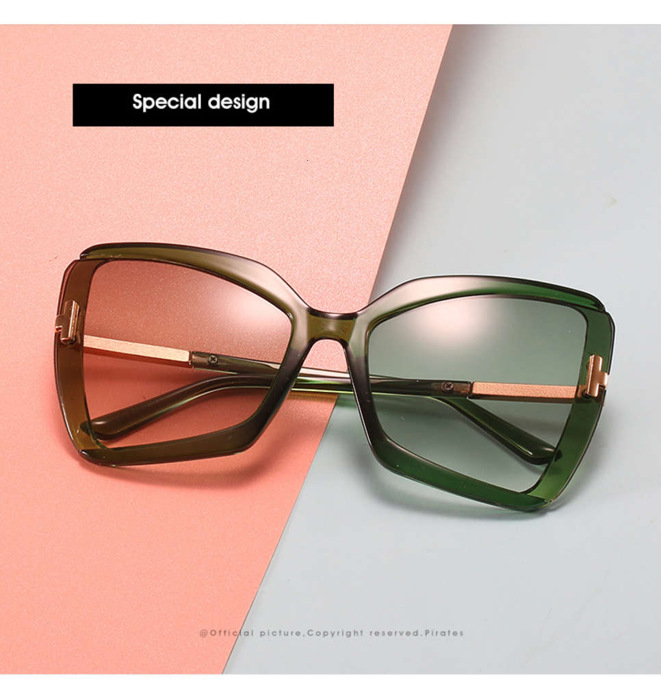 

New product large frame sunglass men's and women's same polygonal T-shaped sunglass Fashion Trend Sunglass