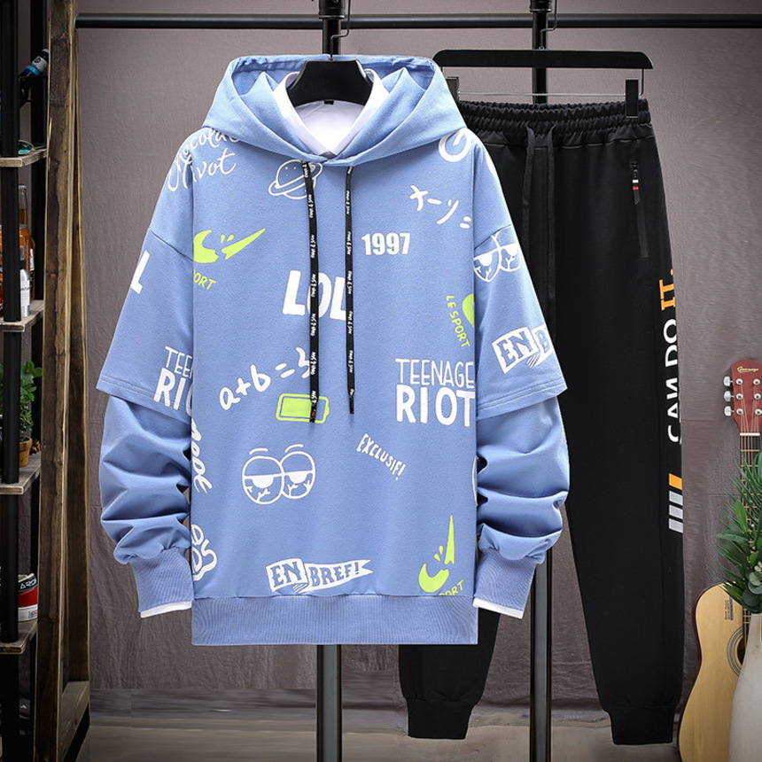 

2021 autumn new sweater student hoodie fashion brand cloth leisure trend sportswear men's, Gray