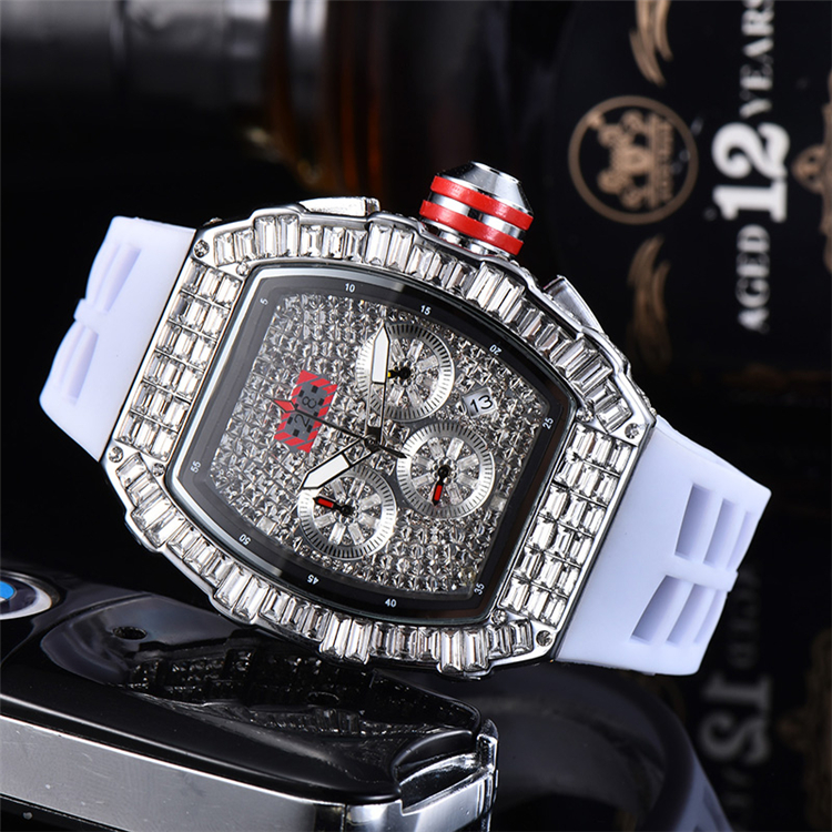 

Wristwatches Personality square diamond quartz watch six unisex calendar pointer small three needle CZ085-12, Slivery;brown