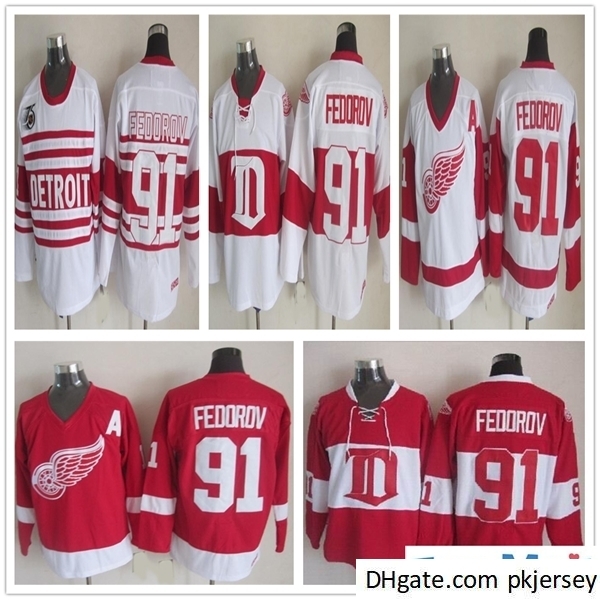 

Cheap Detroit Red Wings Mens #91 Sergei Fedorov Hockey Jerseys Home Red White Vintage Classic Sergei Fedorov Jerseys Cheap Sizes M-XXXL, Black;red