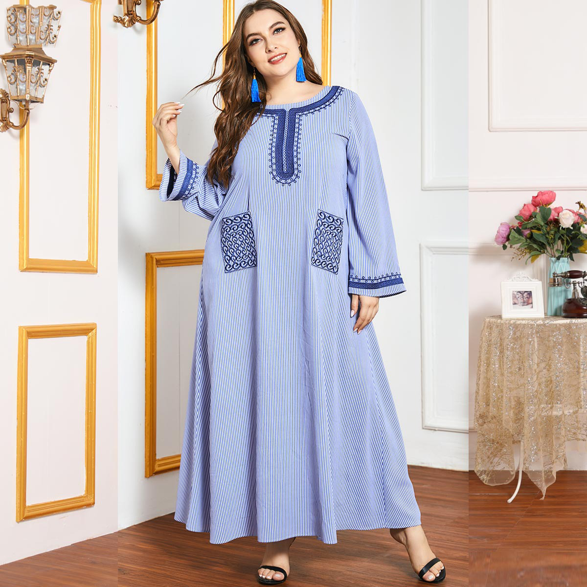 

Turkey Muslim Abaya Dress Women Eid Mubarak Middle East Dubai Moroccan Kaftan Party Robes India Islamic Clothing Vestidos Poet