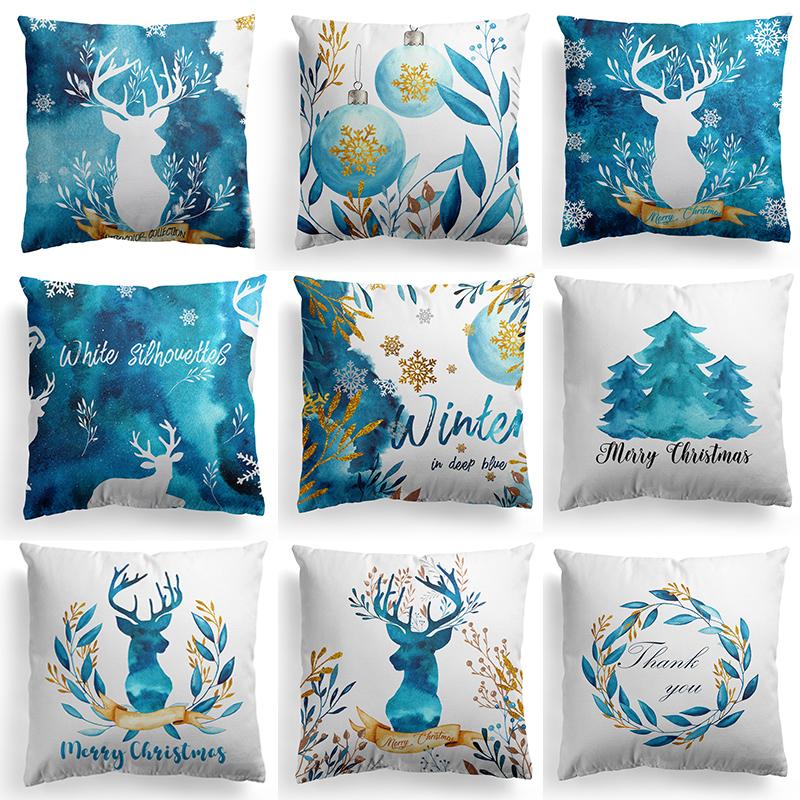 

Christmas Decorations Merry Cushion Cover For Home Santa Claus Ornament Xmas Gift Sofa Pillowcase Navidad 2021 Happy Year 2022