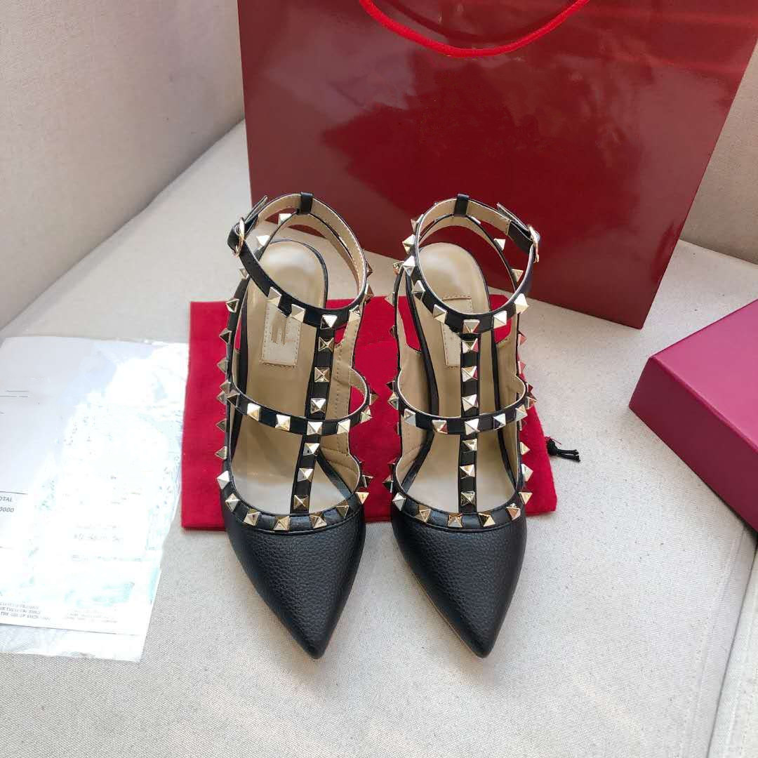 

2020 Fashion Designer Womens Shoes Bottom High Heels Nude Black Leather Pointed Toes Pumps Valentino Dress Shoes Mid Heeled Shoes bhhyyyyy, 11