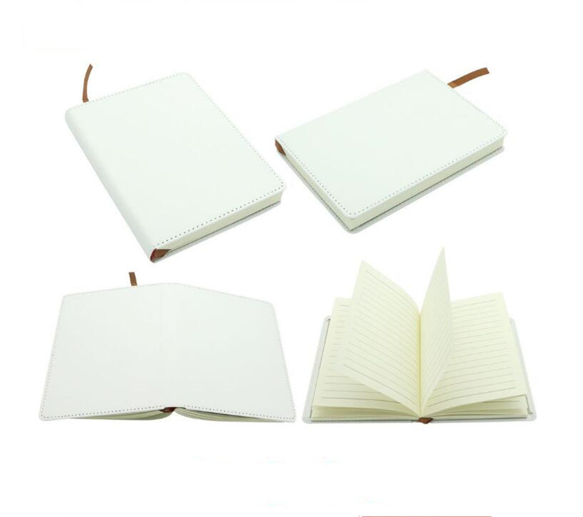 

Notepads A5 Sublimation Journals with Double Sided Tape Thermal Transfer Notebooks DIY White Blanks Faux Leather Journal A02