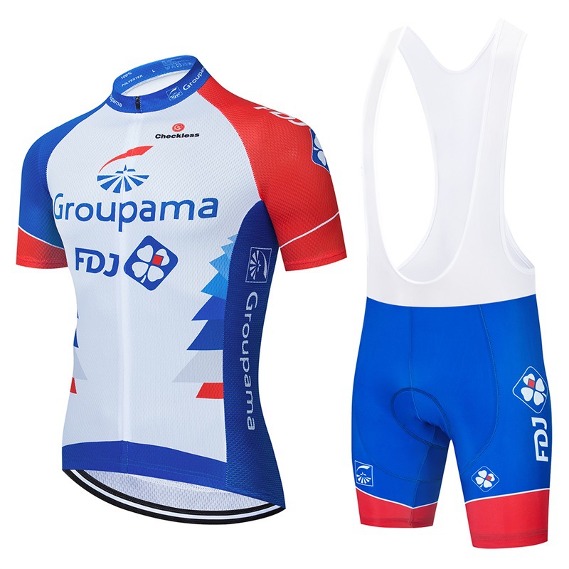 Tour De France 2021 Pro team FDJ Cycling Jersey set Summer Breathable Cycling Clothing MTB Bike Jersey Bib Shorts Kit Ropa Ciclismo-image-694761752