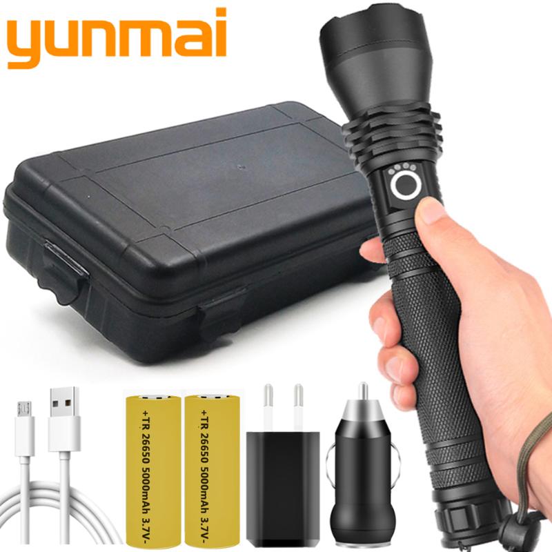 

XHP90.2 Rechargeable High Powerful Tactical LED Torch Light 18650 & 26650 Battery Lantern Bulbs Adjustable Flashlights Torches