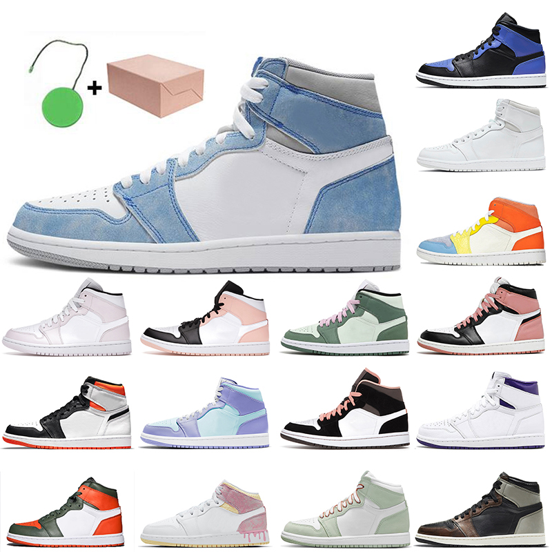 

With Box Jumpman 1 1s Men Women Basketball Shoes Retro High OG Court Purple Travis Sneakers Patina Rust Shadow Pollen Trainers Size 36-46, B12 36-46