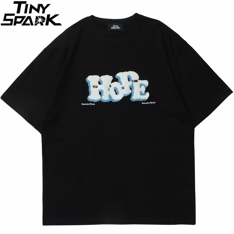 

Men Hip Hop Harajuku Streetwear T-shirt Embroidery Furry Letter T Shirt Summer Short Sleeve Tops Tees Loose Cotton Tshirt 210721, A31s63 black