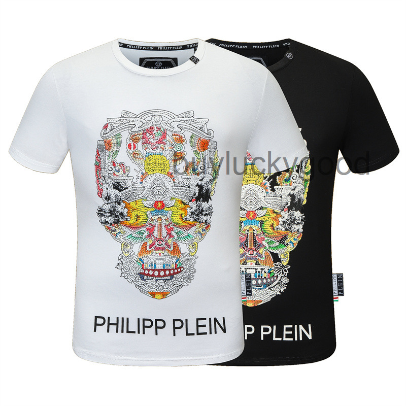 

2022 Plain Men T Shirts Cotton Women Clothes Funny Short Sleeve O Neck Tees Printing Phillip T-Shirts PP top47, White