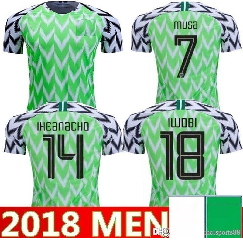 

18 World Cup national team Men Home Away Soccer jerseys Okechukwu OKOCHA AHMED 7 MUSA 10 MIKEL IHEANACHO Football shirt, Home+world cup patch