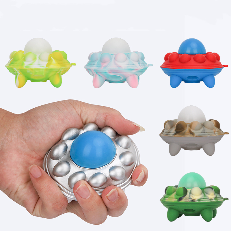 

Fidget Toys New Easter creative UFO 3D decompression ball press pinch music decompression bubble vent toy