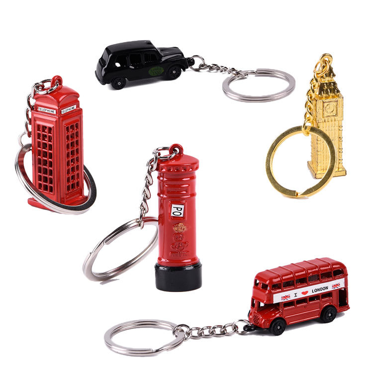 

London Red&Blue Bus Key Rings organizer Mail Box Keys Holder Pendant Keychain Souvenir Gifts For Men keyring