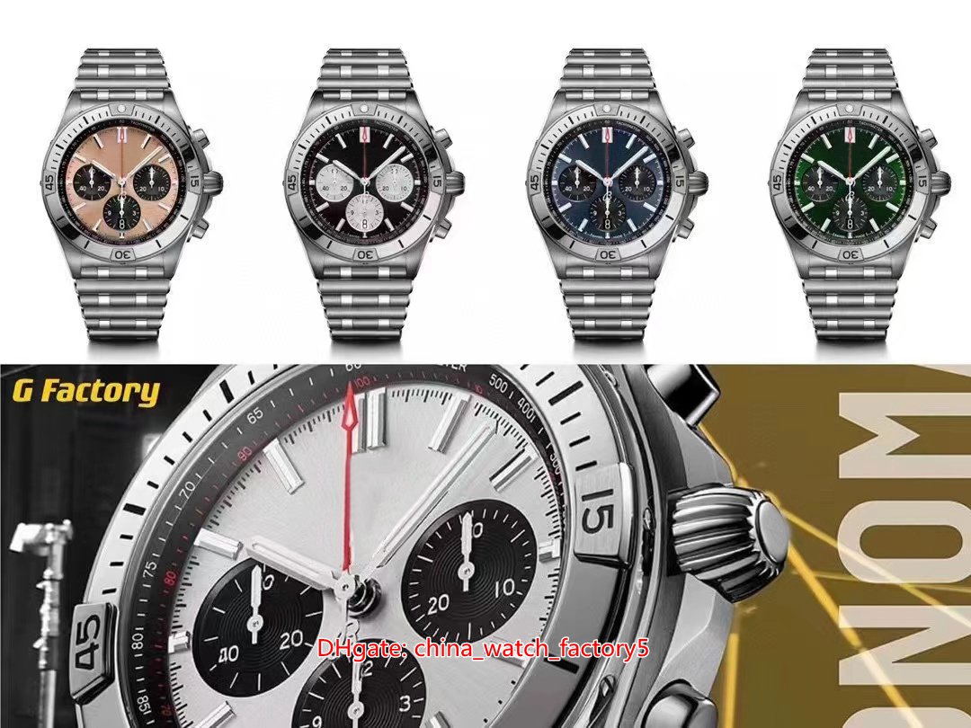 

GF Maker New Product Super Quality Watch 42mm Chronomat 904 Steel Chronograph Workin Asia 7750 Movement Mechanical Automatic Mens Men'sWatches Wristwatches