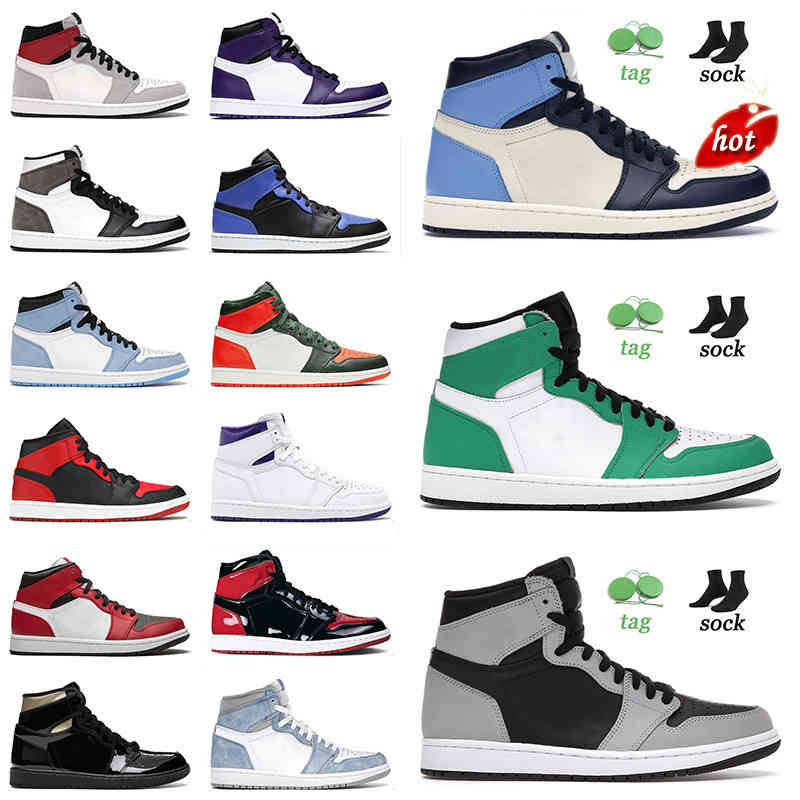 

{Classic}{Fashion}Original Jumpman 1 1s Top Quality Basketball Shoes Obsidian Lucky Green Men Women Shadow Dark Mocha Bred Patent Sneakers Trainers, A9 36-46 banned