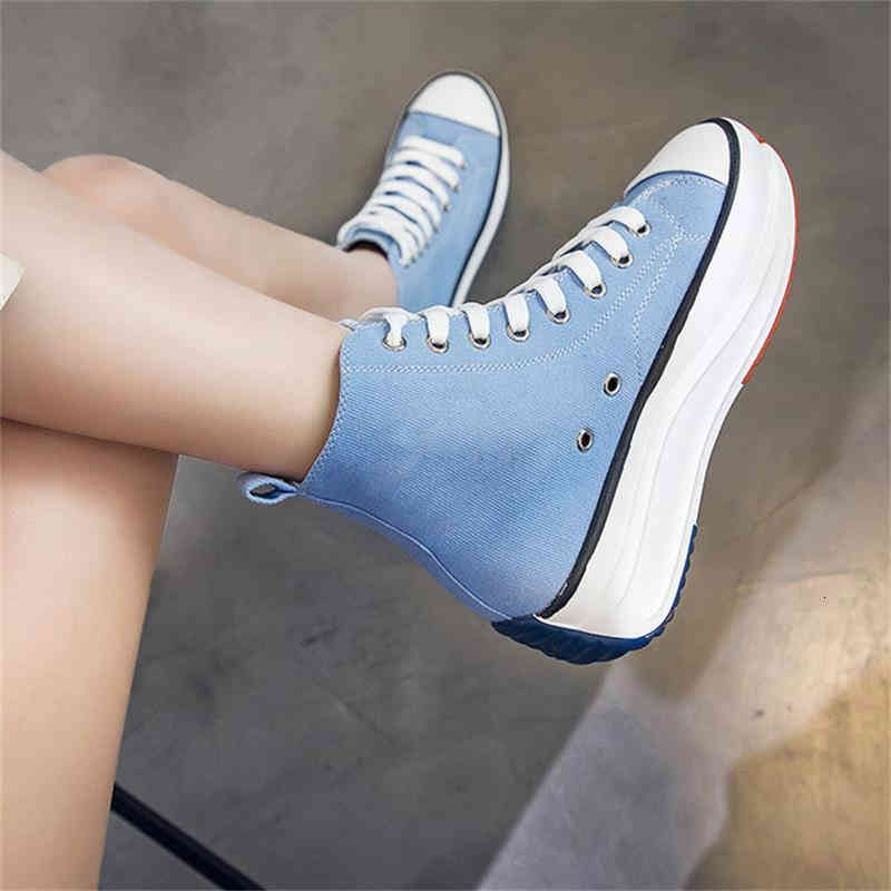 

Dress Shoes Women's Stylish High Tie One's Top Canvas Lace Up Platform Sneaker Trainers Breathable Anti-Odor XM186 X0IL, Black