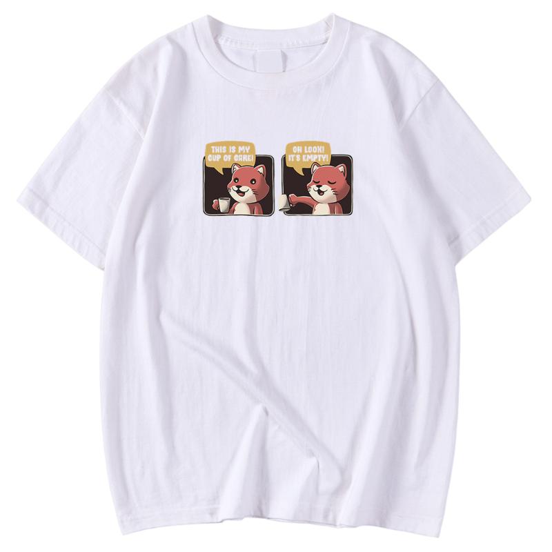 

Fashion Trend Casual Men' T-Shirts Oversize Spring Summer Breathable Tees Shirts Civet Cartoon Cat Print Short Sleeve Tops, Dark green