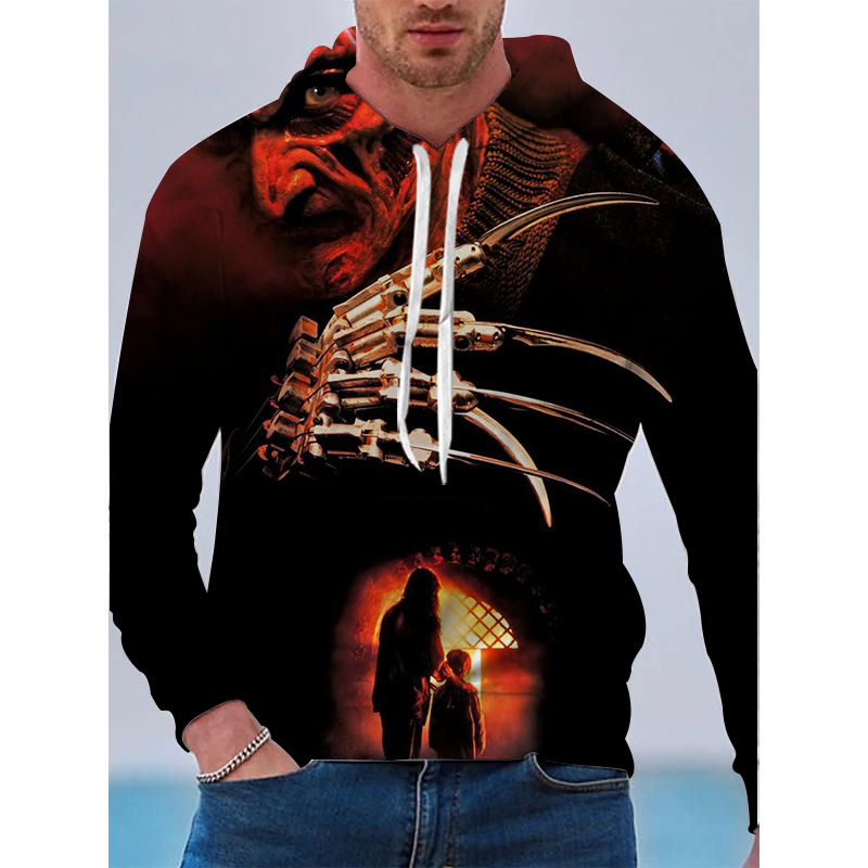 

Halloween Pointed fingers Pattern Men  3D Printing Hoodie Visual Impact Party Top Punk Gothic Round Neck High Quality Sweatshirt Hoodie, Picture1