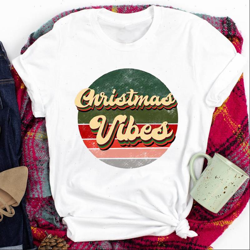 

Striped Letter Womens Tops 90s Cute Printing Clothing Tees for Women Lady Merry Christmas Print Tshirt Clothes Top Graphic Female, White