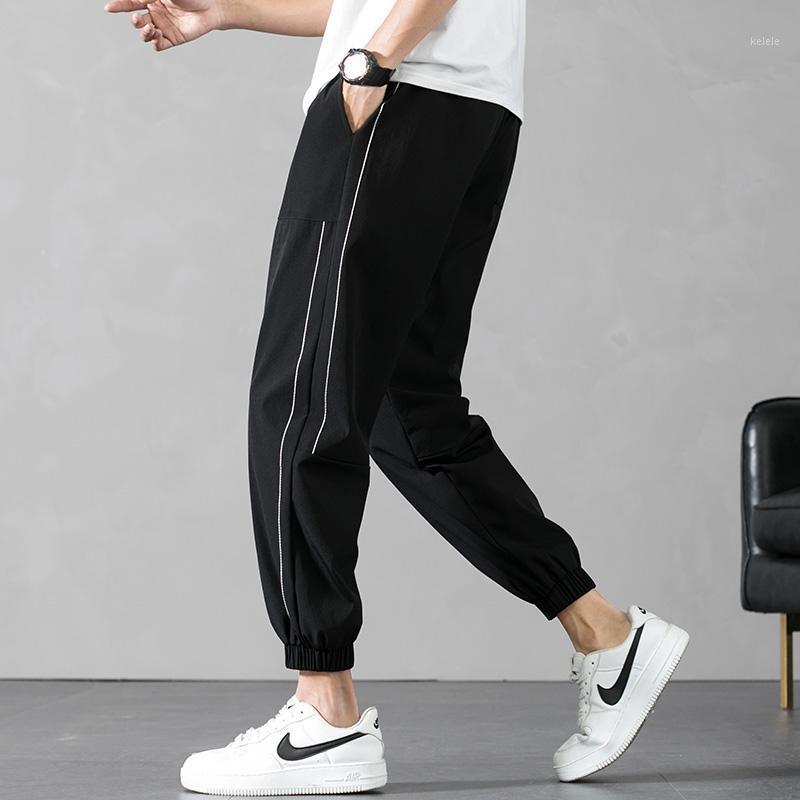 

Men's Pants Mens Joggers 2021 Summer Casual Trousers Sports Nine-point, Black