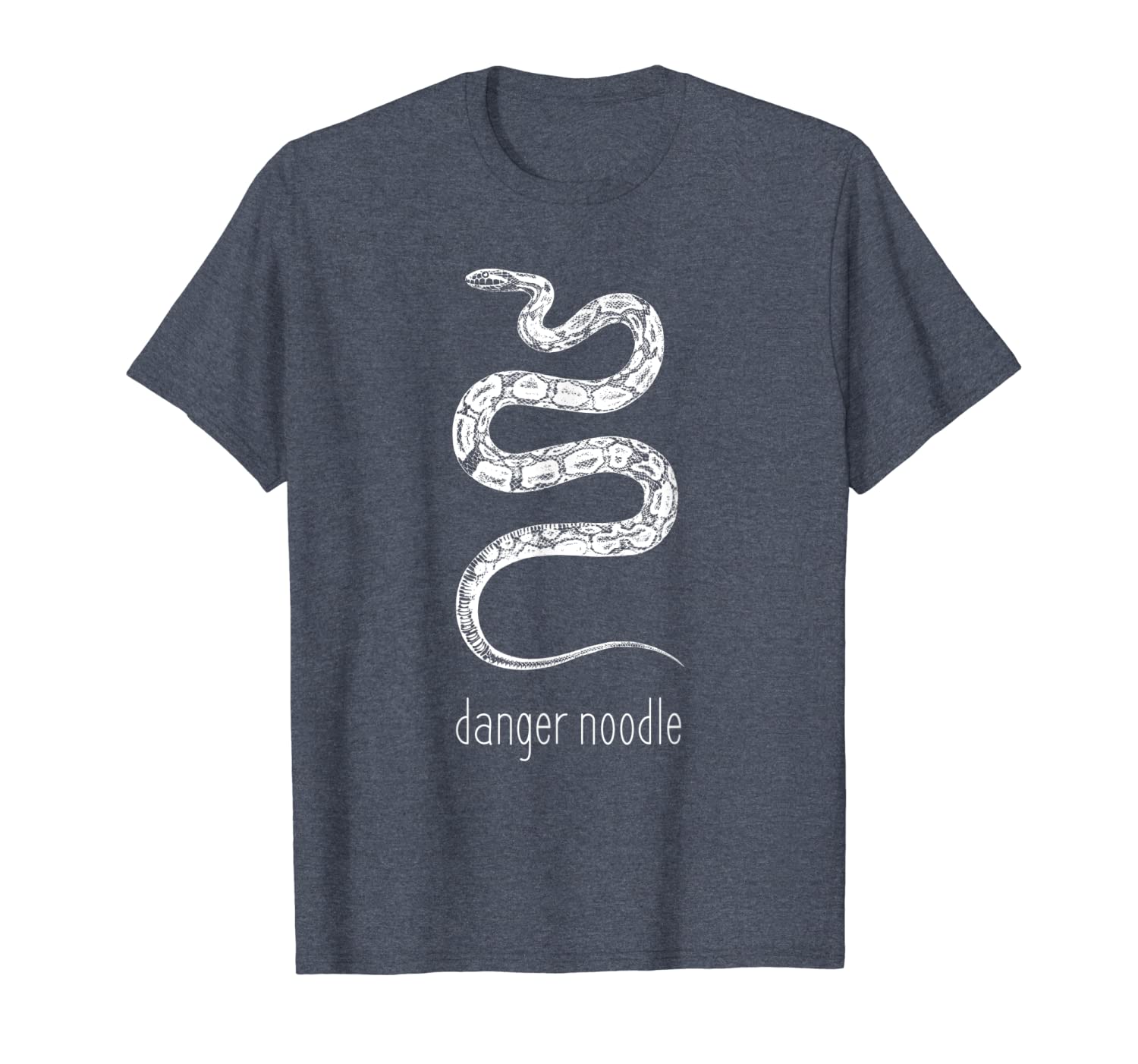 

funny danger noodle pasta snake reptile t-shirt, White;black