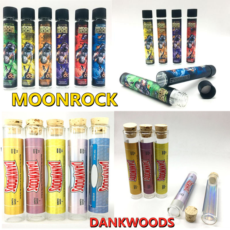 

Moonrock Glass Tubes DANKWOODS Empty Bottle 20*120mm Glass Tubes Packing Moonrock Joints Pre-roll Package OEM Stickers for Dry Herb 1lot=250pcs