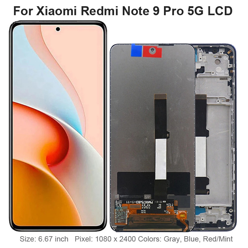 

6.67inch Original Panels For Xiaomi Redmi Note 9 Pro 5G LCD Display M2007J17C Touch Screen Digitizer Assembly Replacements Parts