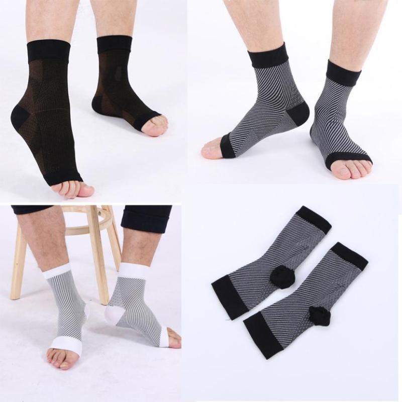 

Ankle Support FishSunday Sport Men Women Anti Fatigue Flexible Compression Foot Sleeves Socks 0720, Black