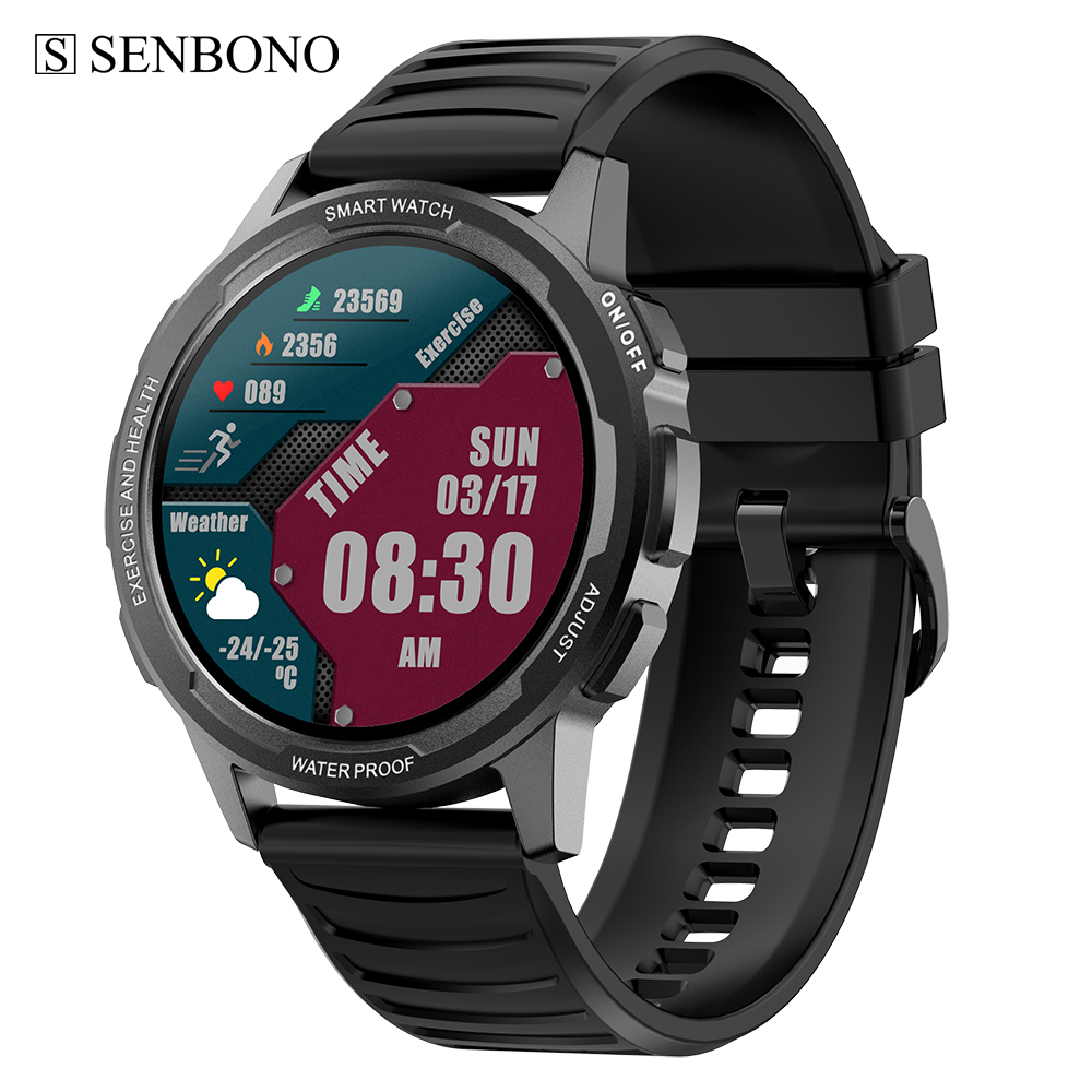 

SENBONO X28 360*360 HD Screen Smart Watch 3ATM Waterproof Sport Fitness Activity Tracker 2021 Smartwatch 1.32 for Men Womeng, Black