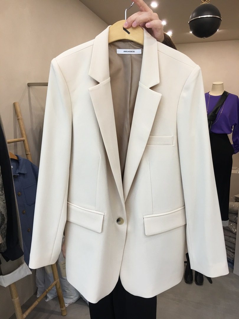 

women's suits & blazers female blazer with british-style design, jacket a button, thin, white pure, casual for office wv55, White;black
