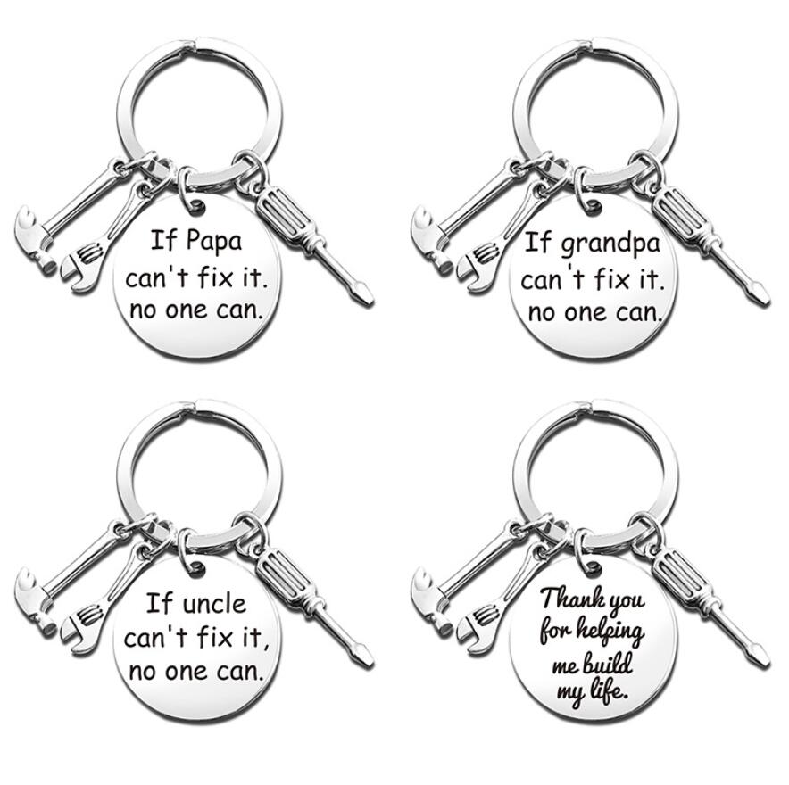 

Mini Tools Pendant Key Chain Dad Papa Grandpa Key Holder Hammer Screwdriver Wrench Keychain For Men Father's Day Gifts
