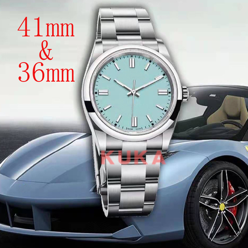 

Top Quality 7 Colors 41 36 mm Lovers Couples Ladys Men Women Watch Automatic Watches Iced Blue Movement Mechanical 316L Oyster Bracelet, Slivery;brown