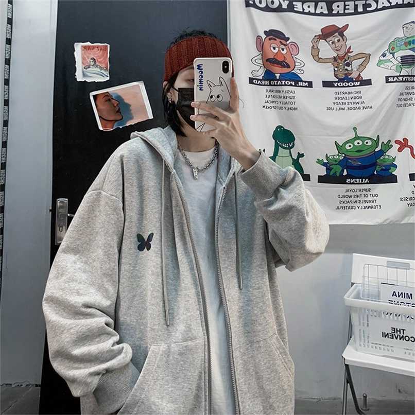 

Harajuku Zip Up Sweatshirts Women Hoodies Korean Oversized Thin Clothes Plus Size Loose Casual Solid Color Shirt Long Sleeve Top 211109