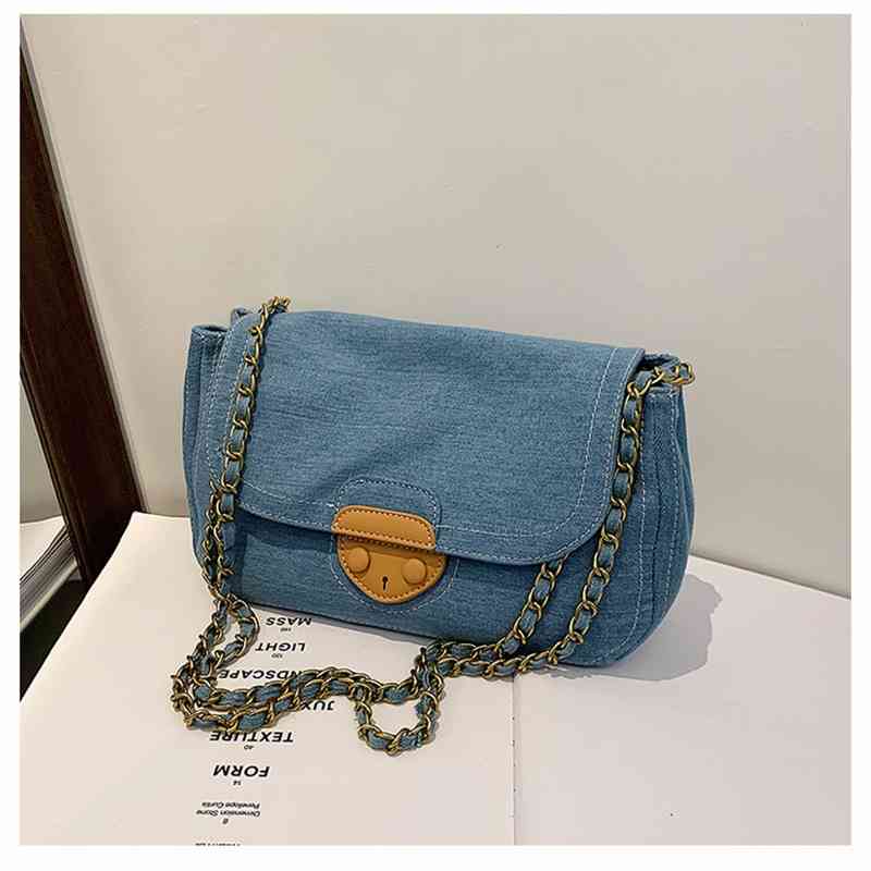 

2021 new ins canvas large capacity foreign water wash women's literary style Single Shoulder Messenger Bag armpit bag, Blue